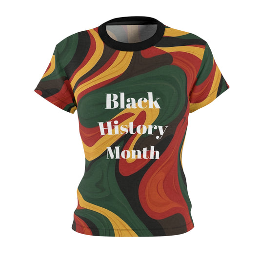 Black History Camo Women's Cut & Sew Tee (AOP)
